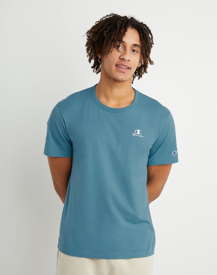 Camiseta Champion Hombre - Lightweight C Logo Applique ( Azules ) 5189647-LQ